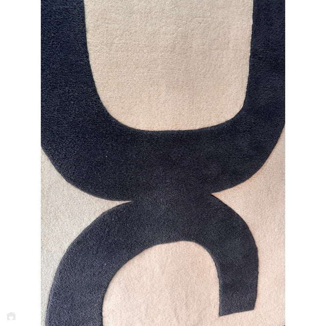 Canvas 03 Balance Modern Abstract Hand-Woven Wool Hi-Low Contrast Textured Low Profile Short Pile Ivory/Black Rug-Asiatic Carpets-Rug Love - The Most Loved Rug Store