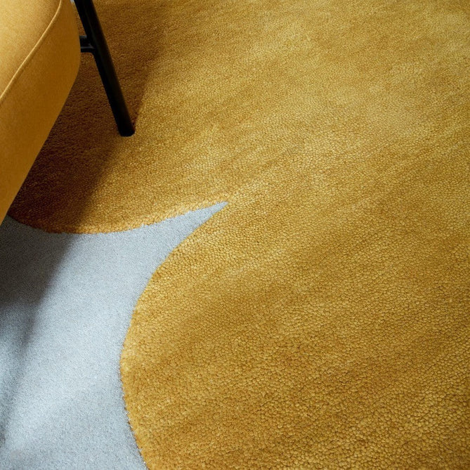 Canvas 04 Sculpt Modern Abstract Hand-Woven Wool Hi-Low Contrast Textured Flat-Pile Yellow Rug 160 x 230 cm-Shop Returns-Rug Love - The Most Loved Rug Store
