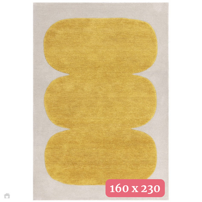 Canvas 04 Sculpt Modern Abstract Hand-Woven Wool Hi-Low Contrast Textured Flat-Pile Yellow Rug 160 x 230 cm-Shop Returns-Rug Love - The Most Loved Rug Store