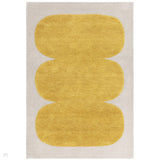 Canvas 04 Sculpt Modern Abstract Hand-Woven Wool Hi-Low Contrast Textured Flat-Pile Yellow Rug