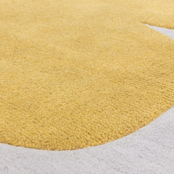 Canvas 04 Sculpt Modern Abstract Hand-Woven Wool Hi-Low Contrast Textured Low Profile Short Pile Yellow/Ivory Rug-Asiatic Carpets-Rug Love - The Most Loved Rug Store