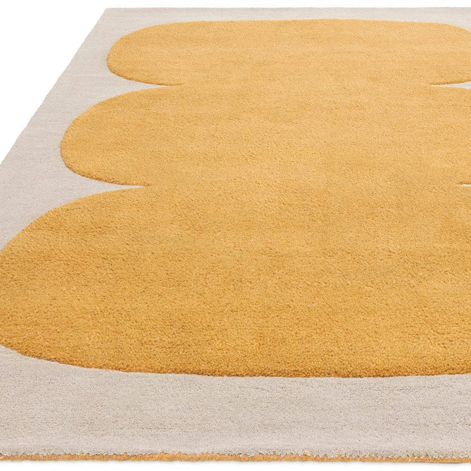 Canvas 04 Sculpt Modern Abstract Hand-Woven Wool Hi-Low Contrast Textured Low Profile Short Pile Yellow/Ivory Rug-Asiatic Carpets-Rug Love - The Most Loved Rug Store