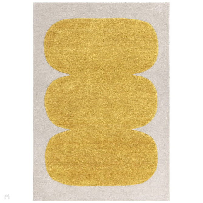 Canvas 04 Sculpt Modern Abstract Hand-Woven Wool Hi-Low Contrast Textured Low Profile Short Pile Yellow/Ivory Rug-Asiatic Carpets-Rug Love - The Most Loved Rug Store