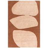Canvas 05 Collage Modern Abstract Hand-Woven Wool Hi-Low Contrast Textured Flat-Pile Terracotta Rug