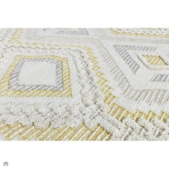 Carlton Boho Geometric Textured Hand-Woven Hi-Low Durable Stain-Resistant Weatherproof Flatweave In-Outdoor Mustard/Cream/Taupe/Grey Rug-Asiatic Carpets-Rug Love - The Most Loved Rug Store