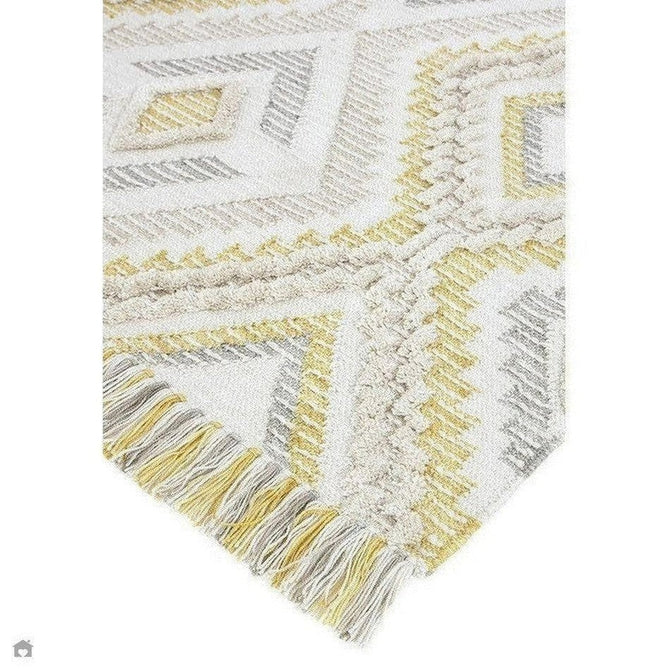 Carlton Boho Geometric Textured Hand-Woven Hi-Low Durable Stain-Resistant Weatherproof Flatweave In-Outdoor Mustard/Cream/Taupe/Grey Rug-Asiatic Carpets-Rug Love - The Most Loved Rug Store