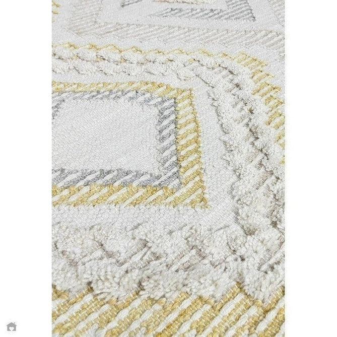 Carlton Boho Geometric Textured Hand-Woven Hi-Low Durable Stain-Resistant Weatherproof Flatweave In-Outdoor Mustard/Cream/Taupe/Grey Rug-Asiatic Carpets-Rug Love - The Most Loved Rug Store