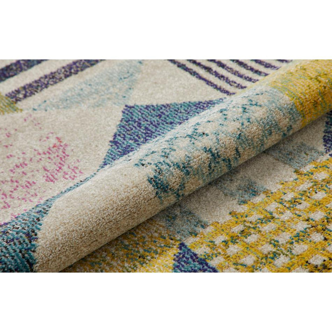 Carnaval CAR101 Modern Geometric Patches Durable Easy-Care Polypropylene Low Profile Short Pile Light Multicolour Runner-Concept Looms-Rug Love - The Most Loved Rug Store