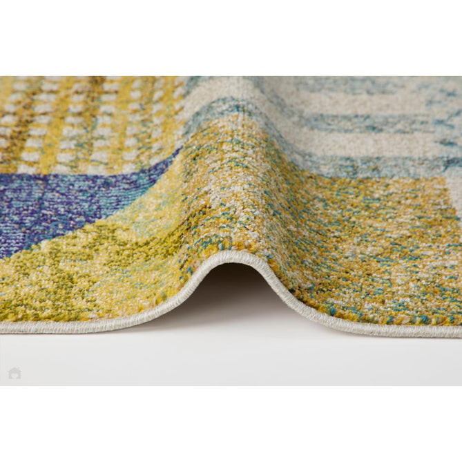 Carnaval CAR101 Modern Geometric Patches Durable Easy-Care Polypropylene Low Profile Short Pile Light Multicolour Runner-Concept Looms-Rug Love - The Most Loved Rug Store