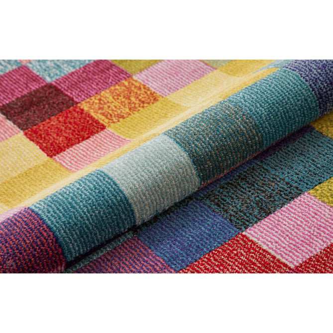 Carnaval CAR103 Modern Geometric Squares Durable Easy-Care Polypropylene Low Profile Short Pile Multicolour Runner-Concept Looms-Rug Love - The Most Loved Rug Store