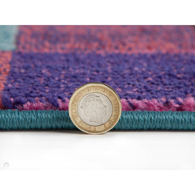 Carnaval CAR103 Modern Geometric Squares Durable Easy-Care Polypropylene Low Profile Short Pile Multicolour Runner-Concept Looms-Rug Love - The Most Loved Rug Store