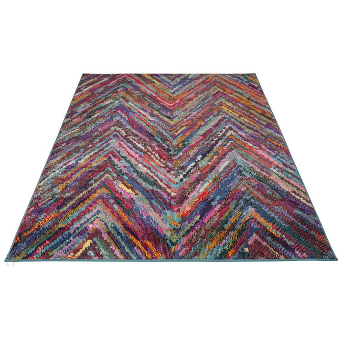 Carnaval CAR104 Modern Geometric Chevron Zig Zag Durable Easy-Care Polypropylene Low Profile Short Pile Multicolour Runner-Concept Looms-Rug Love - The Most Loved Rug Store