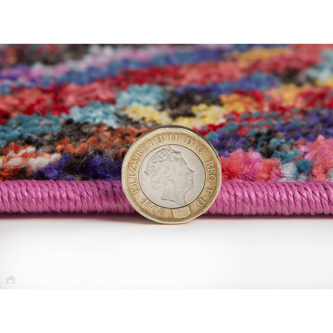 Carnaval CAR105 Modern Geometric Diamond Durable Easy-Care Polypropylene Low Profile Short Pile Multicolour Rug-Concept Looms-Rug Love - The Most Loved Rug Store