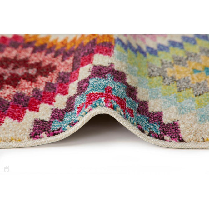 Carnaval CAR106 Modern Geometric Tribal Diamond Durable Easy-Care Polypropylene Low Profile Short Pile Multicolour Runner-Concept Looms-Rug Love - The Most Loved Rug Store