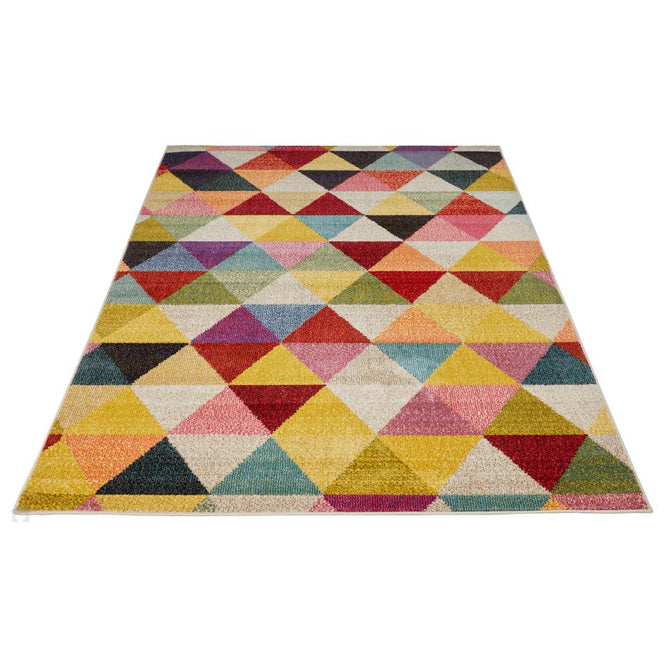 Carnaval CAR110 Modern Geometric Triangles Durable Easy-Care Polypropylene Low Profile Short Pile Multicolour Rug-Concept Looms-Rug Love - The Most Loved Rug Store