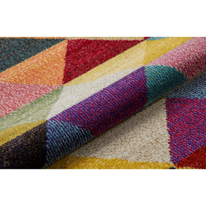 Carnaval CAR110 Modern Geometric Triangles Durable Easy-Care Polypropylene Low Profile Short Pile Multicolour Rug-Concept Looms-Rug Love - The Most Loved Rug Store