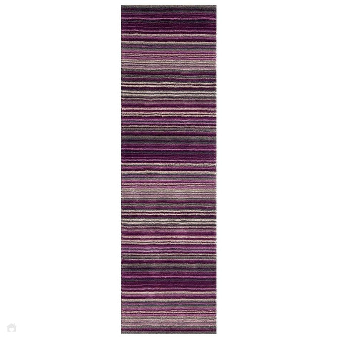 Carter Modern Stripe Hand Woven Wool Berry Purple/Grey/Beige Berry Rug-Melrose-Rug Love - The Most Loved Rug Store