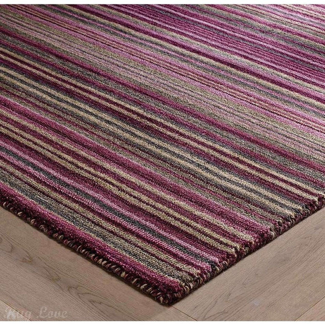 Carter Modern Stripe Hand Woven Wool Berry Purple/Grey/Beige Berry Rug-Melrose-Rug Love - The Most Loved Rug Store