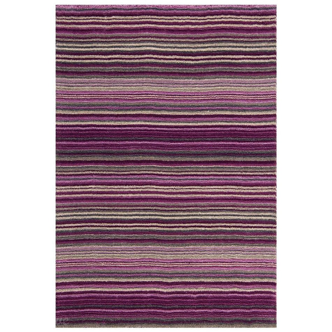 Carter Modern Stripe Hand Woven Wool Berry Purple/Grey/Beige Berry Rug-Melrose-Rug Love - The Most Loved Rug Store
