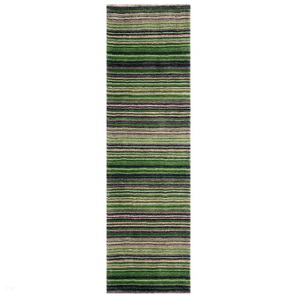 Pbk Carter Rug On Sale Carter Modern Stripe Hand Woven Wool Green/Grey/Beige Runner ...