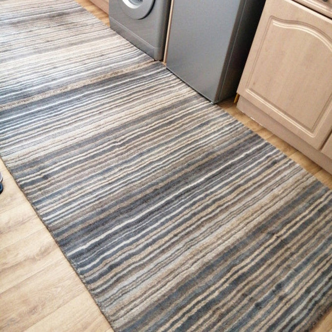 Carter Modern Stripe Hand Woven Wool Grey/Natural Rug-Oriental Weavers-Rug Love - The Most Loved Rug Store