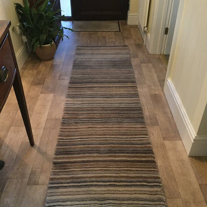 Carter Modern Stripe Hand Woven Wool Natural/Brown/Grey Rug-Melrose-Rug Love - The Most Loved Rug Store