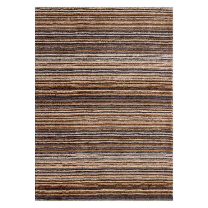Carter Modern Stripe Hand Woven Wool Natural/Brown/Grey Rug-Melrose-Rug Love - The Most Loved Rug Store