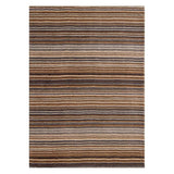 Carter Modern Stripe Hand Woven Wool Natural/Brown/Grey Rug