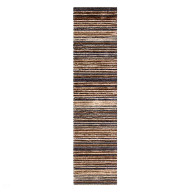 Carter Modern Stripe Hand Woven Wool Natural/Brown/Grey Runner-Oriental Weavers-Rug Love - The Most Loved Rug Store