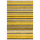 Carter Modern Stripe Hand Woven Wool Ochre Yellow/Grey/Beige Rug