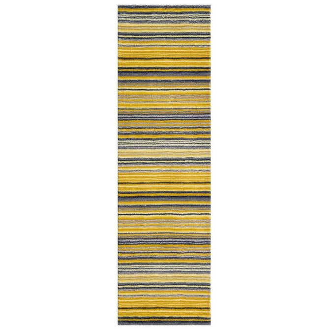 Carter Modern Stripe Hand Woven Wool Ochre Yellow/Grey/Beige Runner-Oriental Weavers-Rug Love - The Most Loved Rug Store