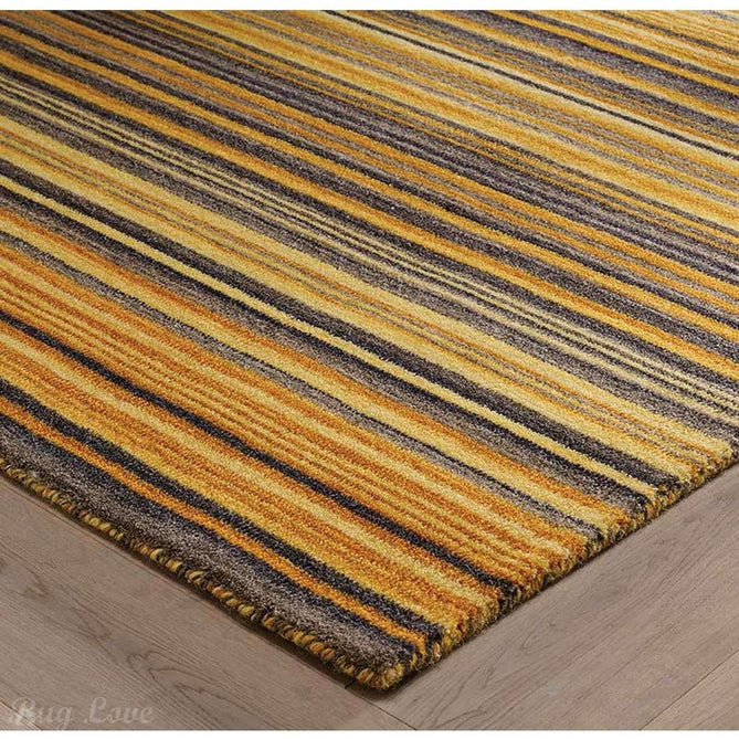 Carter Modern Stripe Hand Woven Wool Ochre Yellow/Grey/Beige Runner-Oriental Weavers-Rug Love - The Most Loved Rug Store