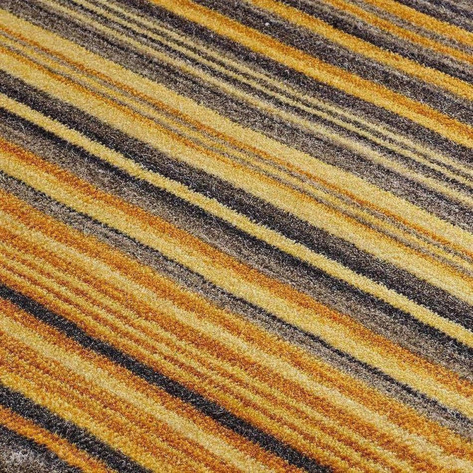 Carter Modern Stripe Hand Woven Wool Ochre Yellow/Grey/Beige Runner-Oriental Weavers-Rug Love - The Most Loved Rug Store