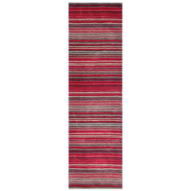 Carter Modern Stripe Hand Woven Wool Red/Grey/Beige Rug-Melrose-Rug Love - The Most Loved Rug Store
