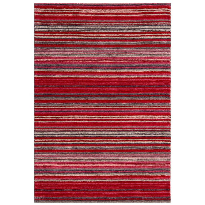 Carter Modern Stripe Hand Woven Wool Red/Grey/Beige Rug-Melrose-Rug Love - The Most Loved Rug Store