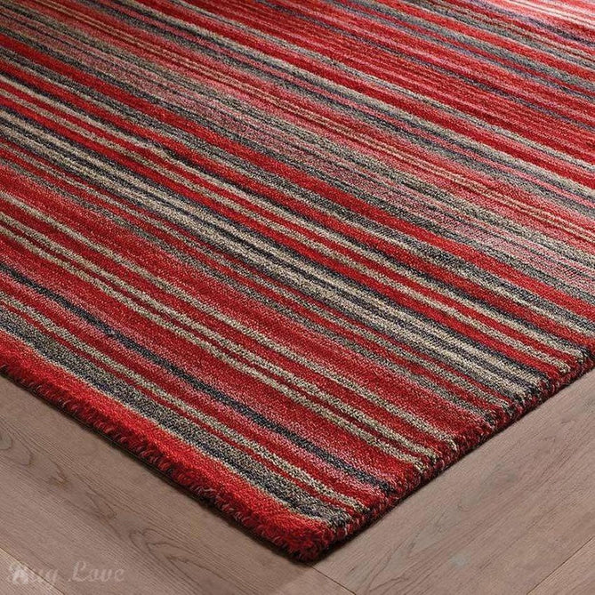 Carter Modern Stripe Hand Woven Wool Red/Grey/Beige Runner-Melrose-Rug Love - The Most Loved Rug Store