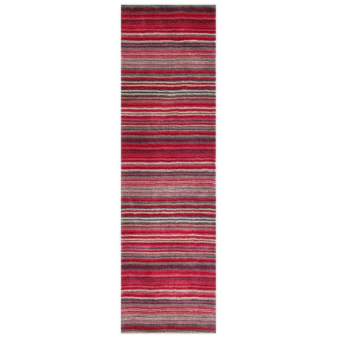 Carter Modern Stripe Hand Woven Wool Red/Grey/Beige Runner-Melrose-Rug Love - The Most Loved Rug Store