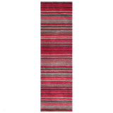 Carter Modern Stripe Hand Woven Wool Red/Grey/Beige Runner
