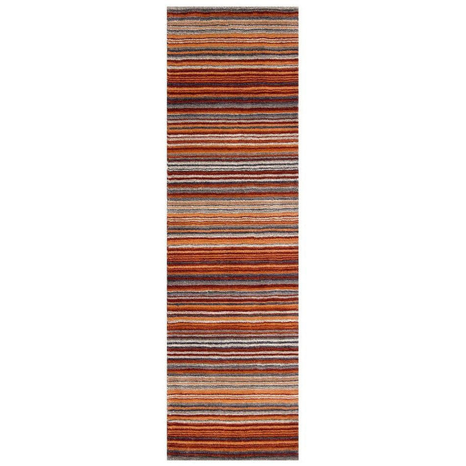 Carter Modern Stripe Hand Woven Wool Rust Orange/Grey/Beige Runner-Oriental Weavers-Rug Love - The Most Loved Rug Store