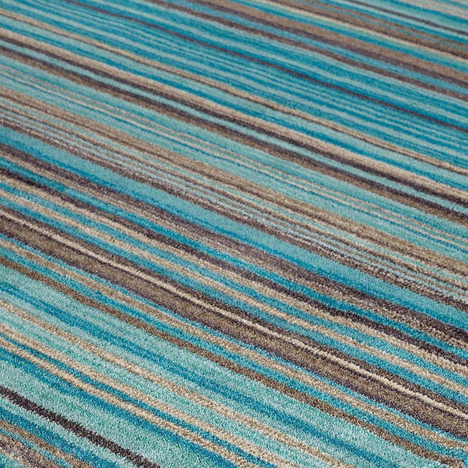 Carter Modern Stripe Hand Woven Wool Teal Blue/Grey/Beige Runner-Oriental Weavers-Rug Love - The Most Loved Rug Store