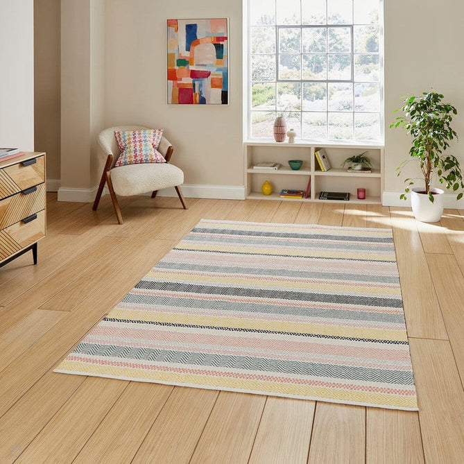 Cascade 29898 Modern Geometric Stripe Hand-Woven Cotton Flatweave Pastel Multi Rug-Think Rugs-Rug Love - The Most Loved Rug Store
