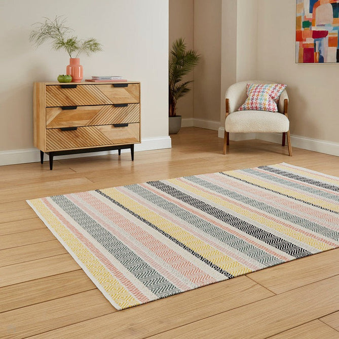Cascade 29898 Modern Geometric Stripe Hand-Woven Cotton Flatweave Pastel Multi Rug-Think Rugs-Rug Love - The Most Loved Rug Store