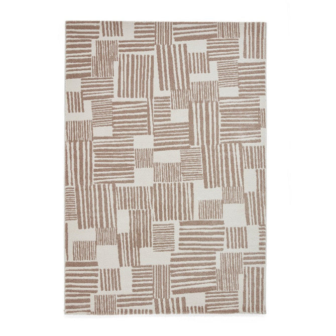 Catherine Lansfield Blocks Modern Abstract Natural/Cream Rug-Think Rugs-Rug Love - The Most Loved Rug Store