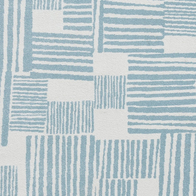 Catherine Lansfield Blocks Modern Geometric Durable Easy-Care Carved High Density Polyproplyene Blue/Cream Rug-Think Rugs-Rug Love - The Most Loved Rug Store