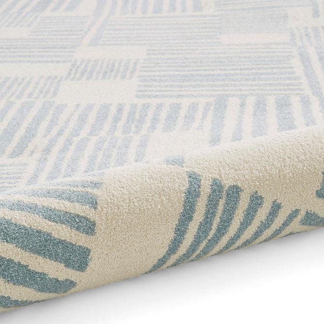 Catherine Lansfield Blocks Modern Geometric Durable Easy-Care Carved High Density Polyproplyene Blue/Cream Rug-Think Rugs-Rug Love - The Most Loved Rug Store