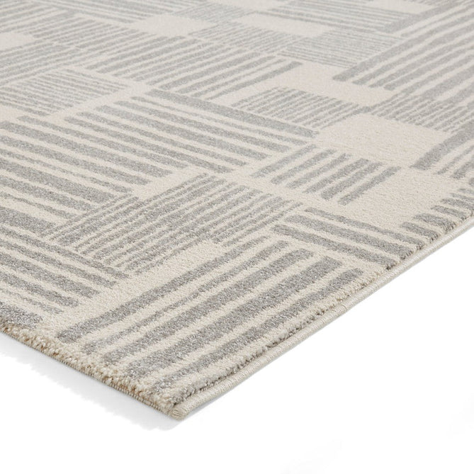 Catherine Lansfield Blocks Modern Geometric Durable Easy-Care Carved High Density Polyproplyene Grey/Cream Rug-Think Rugs-Rug Love - The Most Loved Rug Store