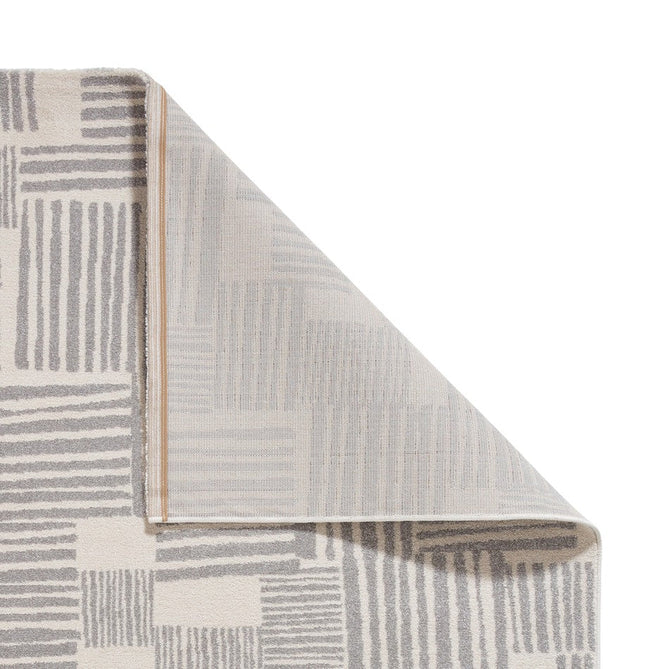 Catherine Lansfield Blocks Modern Geometric Durable Easy-Care Carved High Density Polyproplyene Grey/Cream Rug-Think Rugs-Rug Love - The Most Loved Rug Store