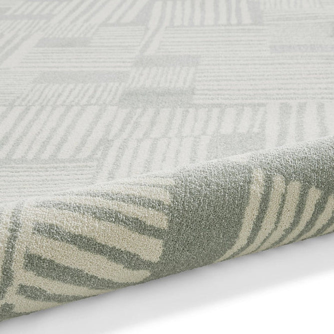 Catherine Lansfield Blocks Modern Geometric Durable Easy-Care Carved High Density Polyproplyene Light Sage Green/Cream Rug-Think Rugs-Rug Love - The Most Loved Rug Store