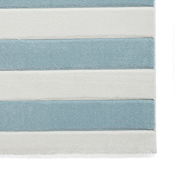 Catherine Lansfield Cove Stripe Modern Linear Durable Easy-Care Carved High Density Polyproplyene Blue/Cream Rug-Think Rugs-Rug Love - The Most Loved Rug Store