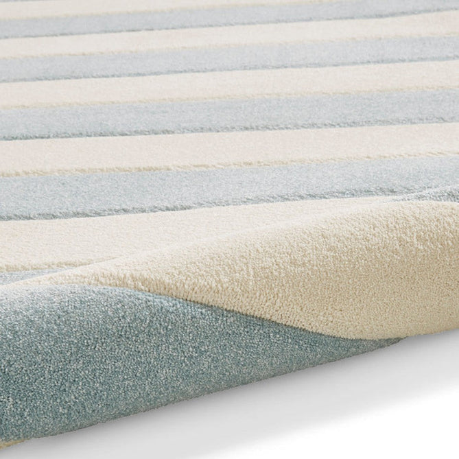 Catherine Lansfield Cove Stripe Modern Linear Durable Easy-Care Carved High Density Polyproplyene Blue/Cream Rug-Think Rugs-Rug Love - The Most Loved Rug Store